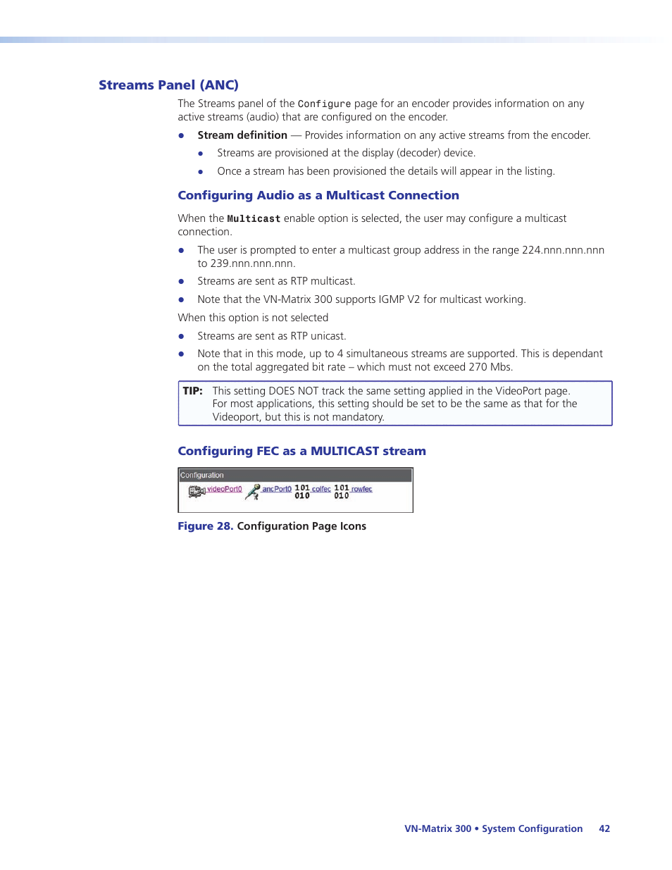 Streams panel (anc) | Extron Electronics VN-Matrix 300 User Guide User Manual | Page 48 / 77