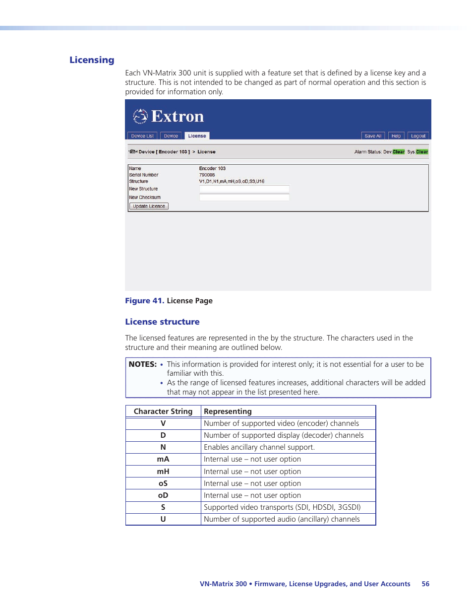 Licensing | Extron Electronics VN-Matrix 300 User Guide User Manual | Page 62 / 77
