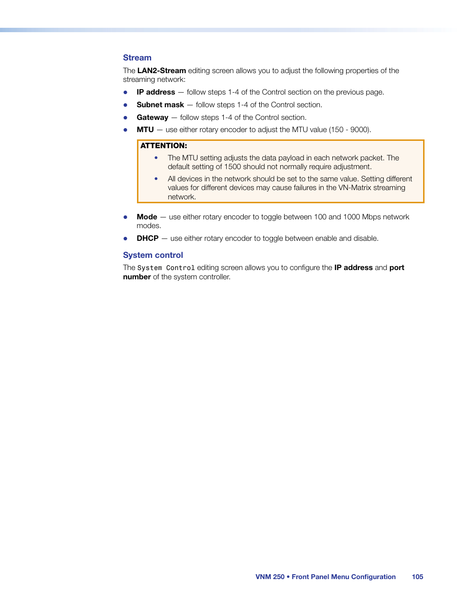 Extron Electronics VN-Matrix 250 User Guide User Manual | Page 111 / 137