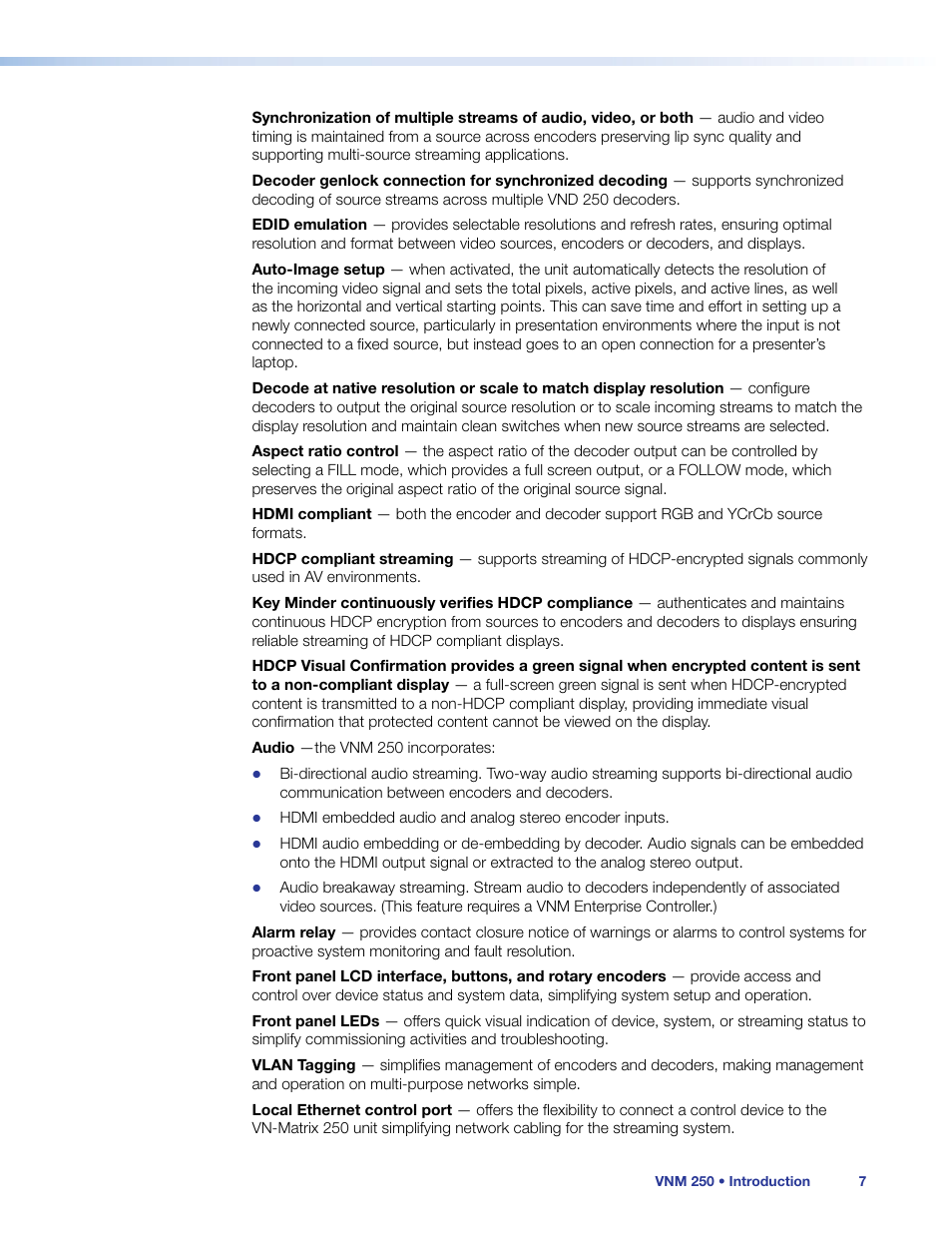 Extron Electronics VN-Matrix 250 User Guide User Manual | Page 13 / 137