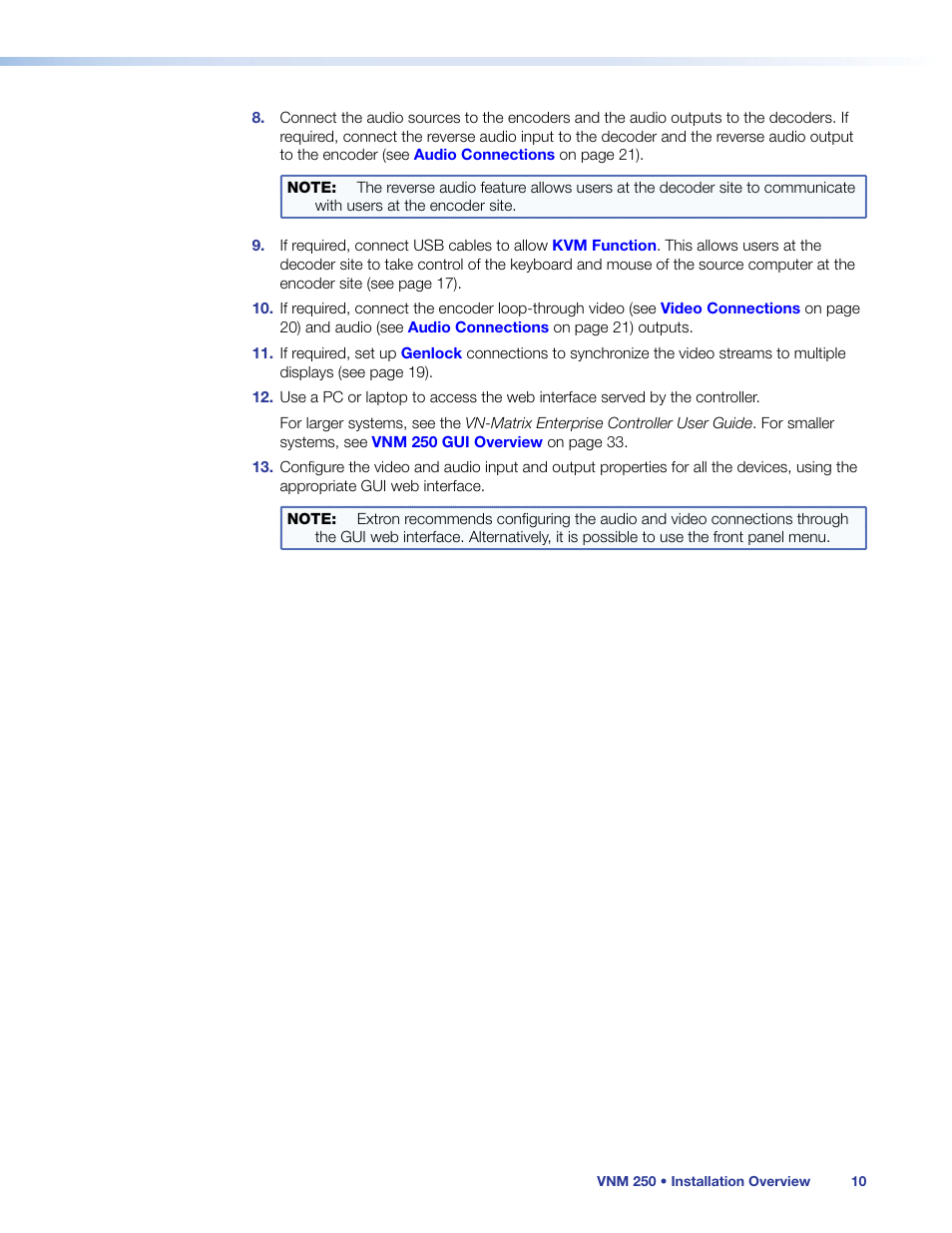 Extron Electronics VN-Matrix 250 User Guide User Manual | Page 16 / 137