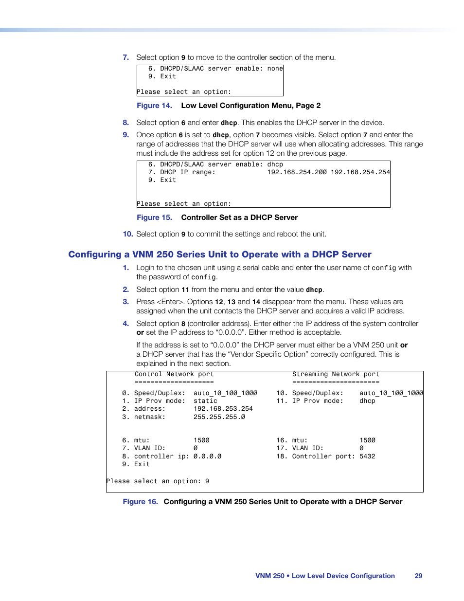 Configuring a vnm 250 series unit to, Operate with a dhcp server | Extron Electronics VN-Matrix 250 User Guide User Manual | Page 35 / 137