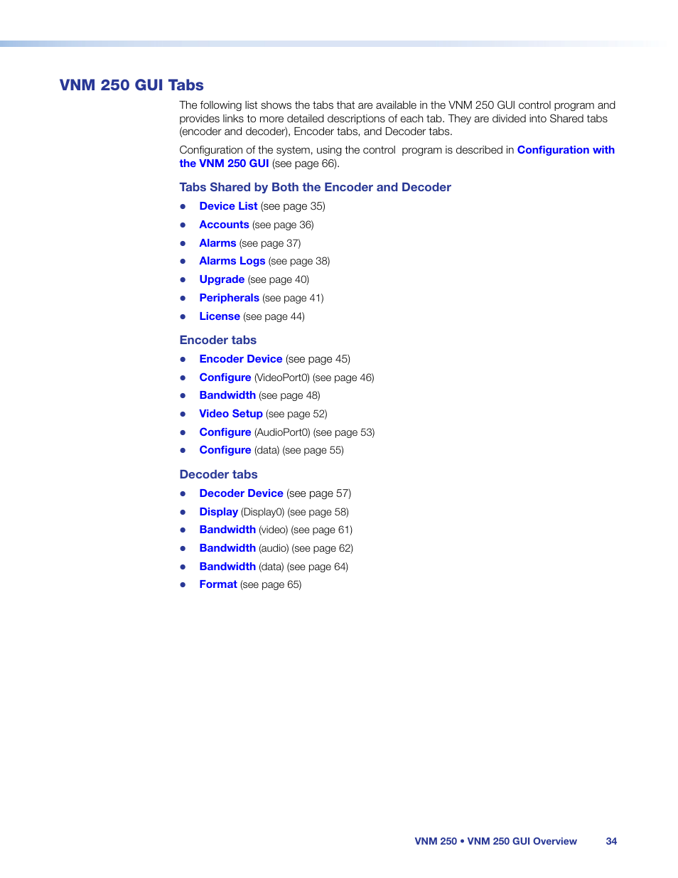 Vnm 250 gui tabs | Extron Electronics VN-Matrix 250 User Guide User Manual | Page 40 / 137