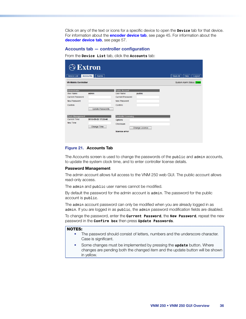Accounts | Extron Electronics VN-Matrix 250 User Guide User Manual | Page 42 / 137