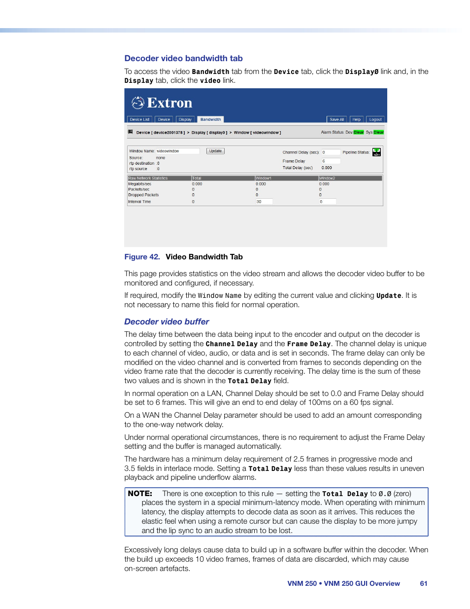 Bandwidth | Extron Electronics VN-Matrix 250 User Guide User Manual | Page 67 / 137