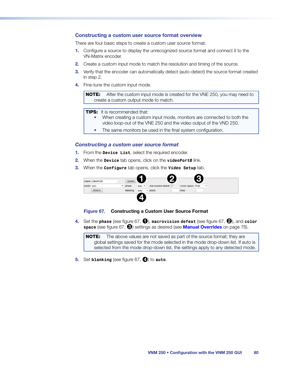 Create a custom user source, Format | Extron Electronics VN-Matrix 250 User Guide User Manual | Page 86 / 137