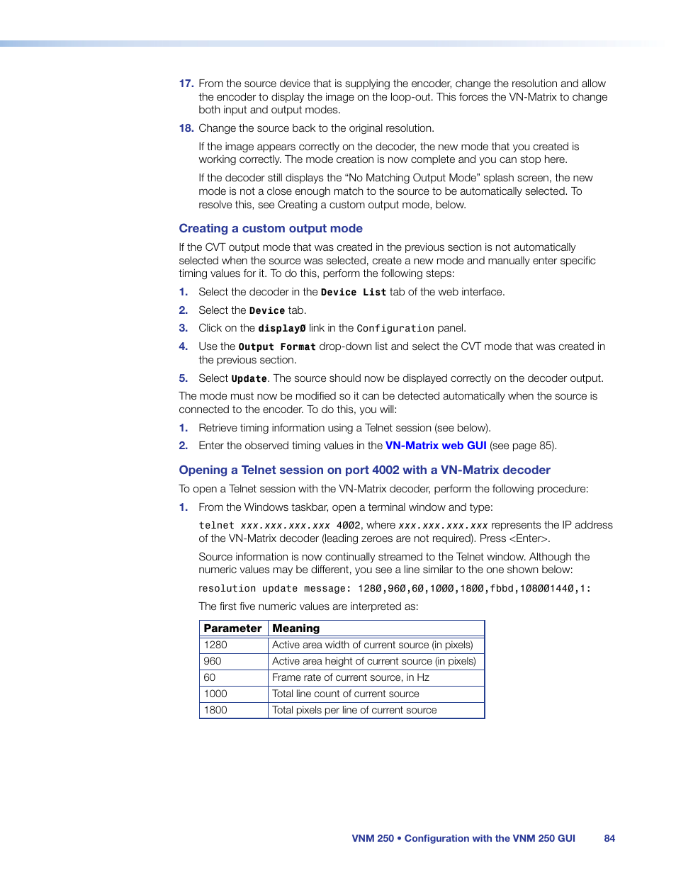 Extron Electronics VN-Matrix 250 User Guide User Manual | Page 90 / 137