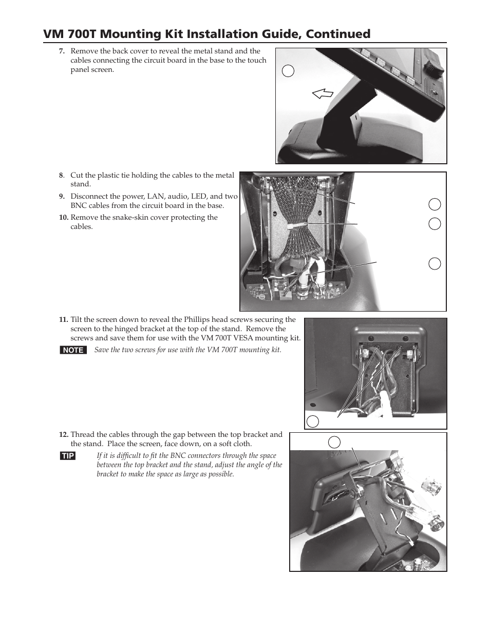 Vm 700t mounting kit installation guide, continued | Extron Electronics VM 700T Mounting Kit Installation User Manual | Page 2 / 4