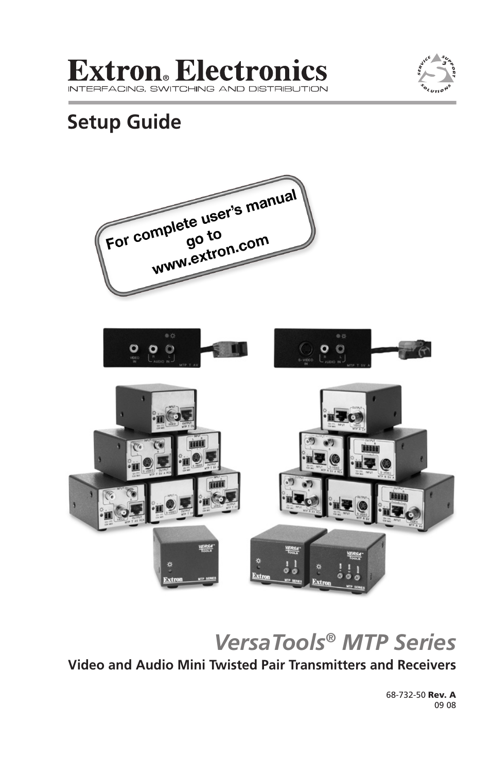 Extron Electronics VersaTools MTP Series Setup Guide User Manual | 24 pages