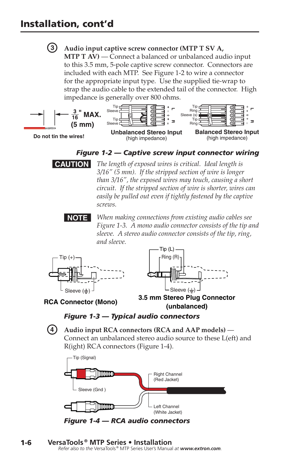 Installation, cont’d | Extron Electronics VersaTools MTP Series Setup Guide User Manual | Page 12 / 24