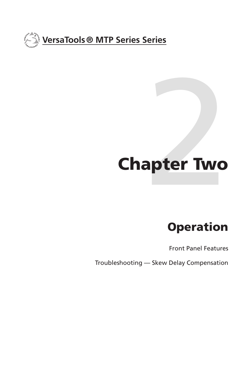 Chapter two, Operation, Chapter two • operation | Extron Electronics VersaTools MTP Series Setup Guide User Manual | Page 17 / 24
