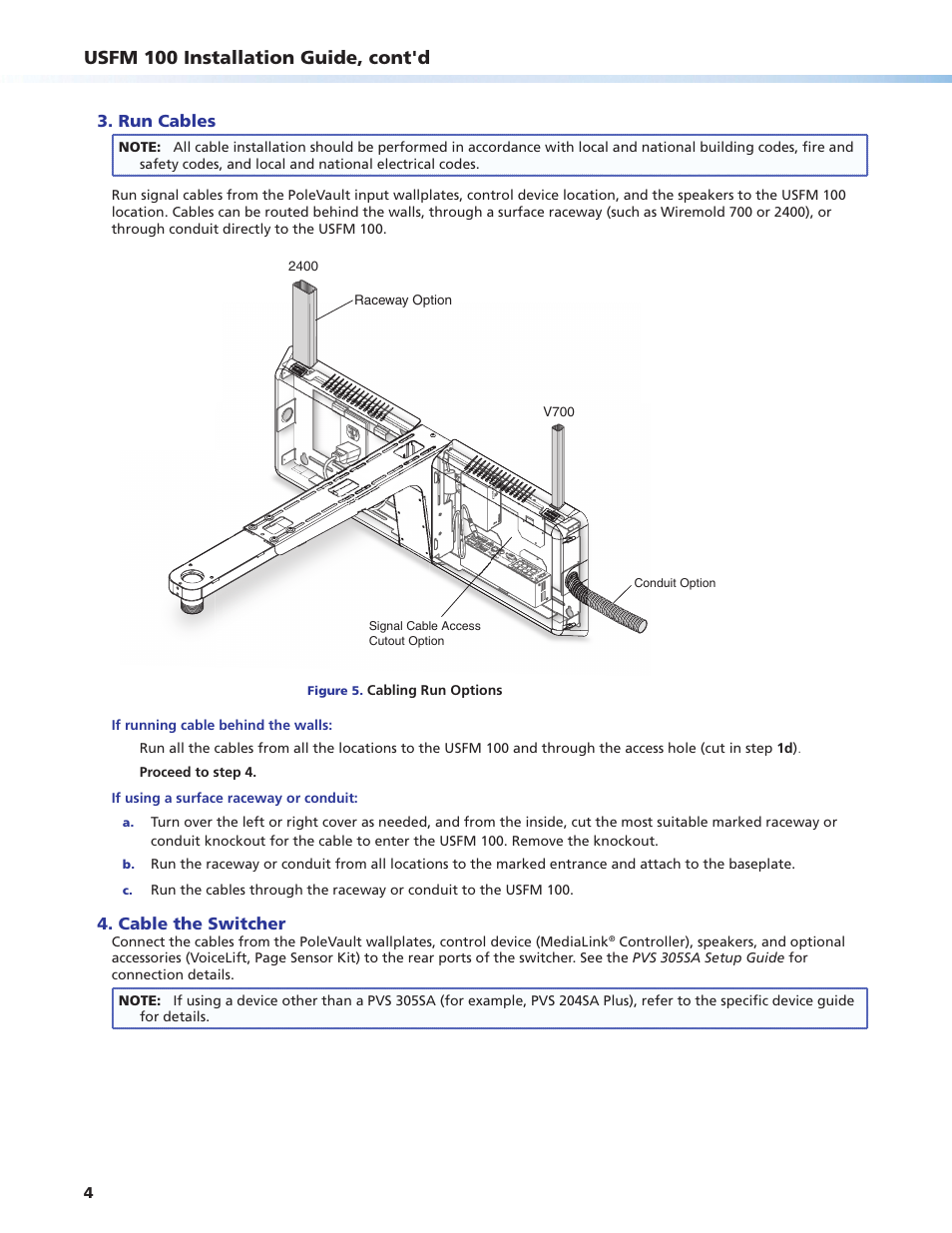 Usfm 100 installation guide, cont'd | Extron Electronics USFM 100 Installation User Manual | Page 4 / 8