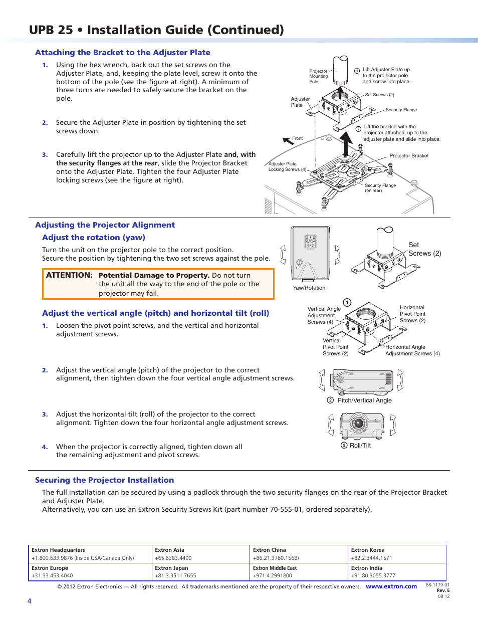 Upb 25 • installation guide (continued) | Extron Electronics UPB 25 Installation User Manual | Page 4 / 4