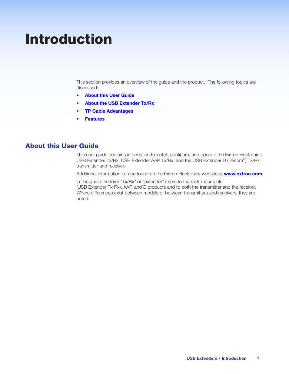 Introduction, About this user guide | Extron Electronics USB Extenders User Guide User Manual | Page 7 / 23