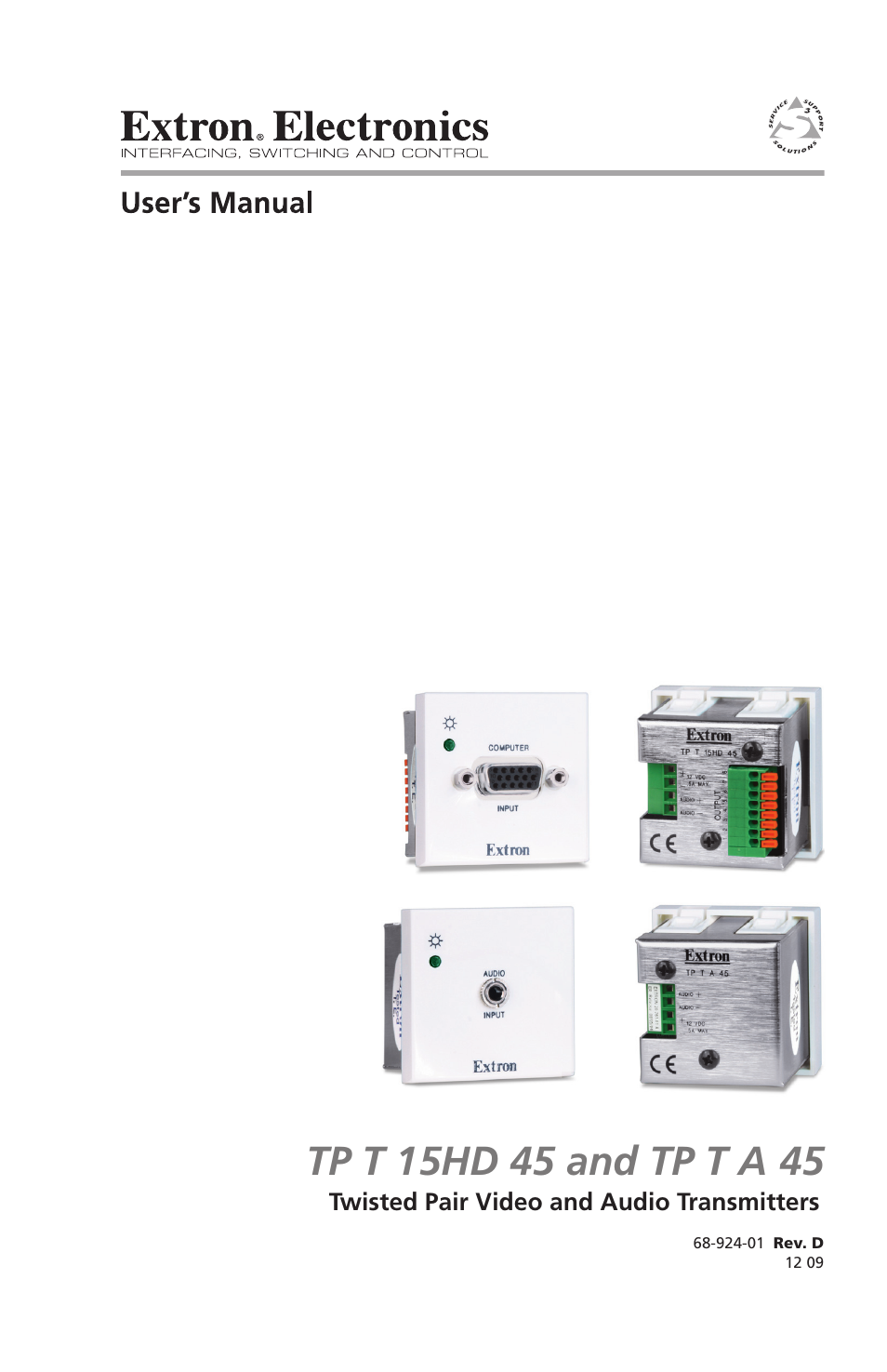 Extron Electronics TP T 15HD 45, TP T A 45 User Guide User Manual | 28 pages