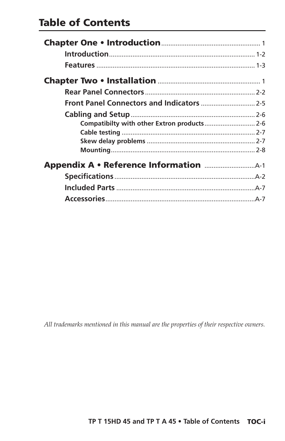 Extron Electronics TP T 15HD 45, TP T A 45 User Guide User Manual | Page 5 / 28