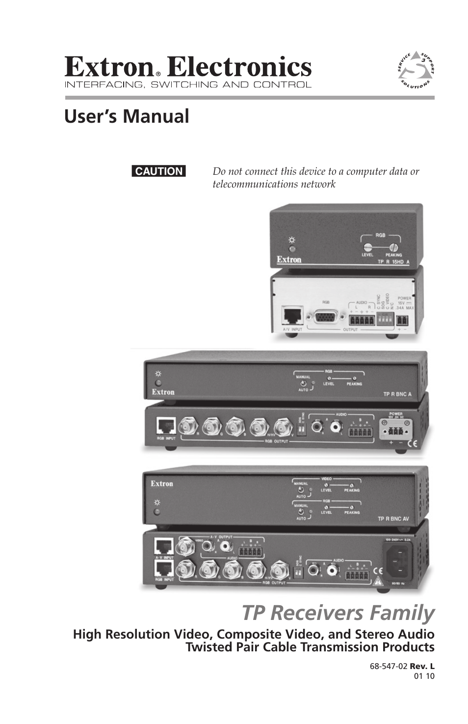 Extron Electronics TP Receivers User Guide User Manual | 44 pages