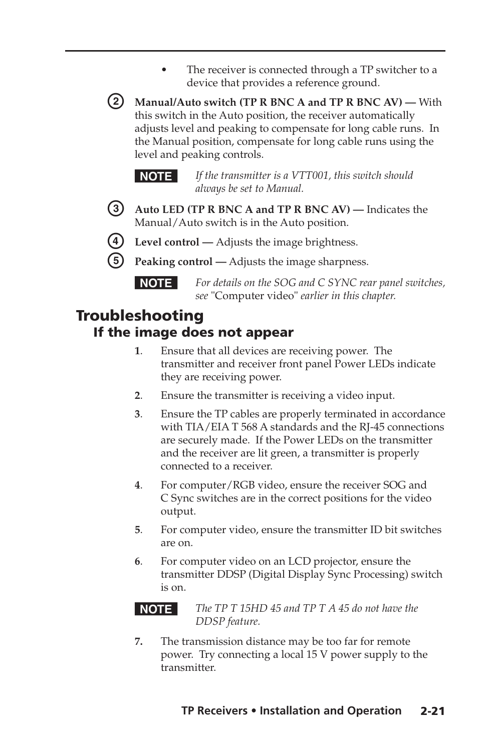 Troubleshooting, If the image does not appear | Extron Electronics TP Receivers User Guide User Manual | Page 33 / 44