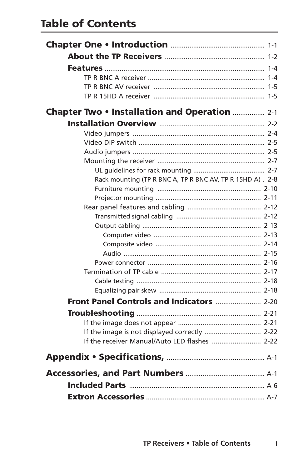Extron Electronics TP Receivers User Guide User Manual | Page 5 / 44