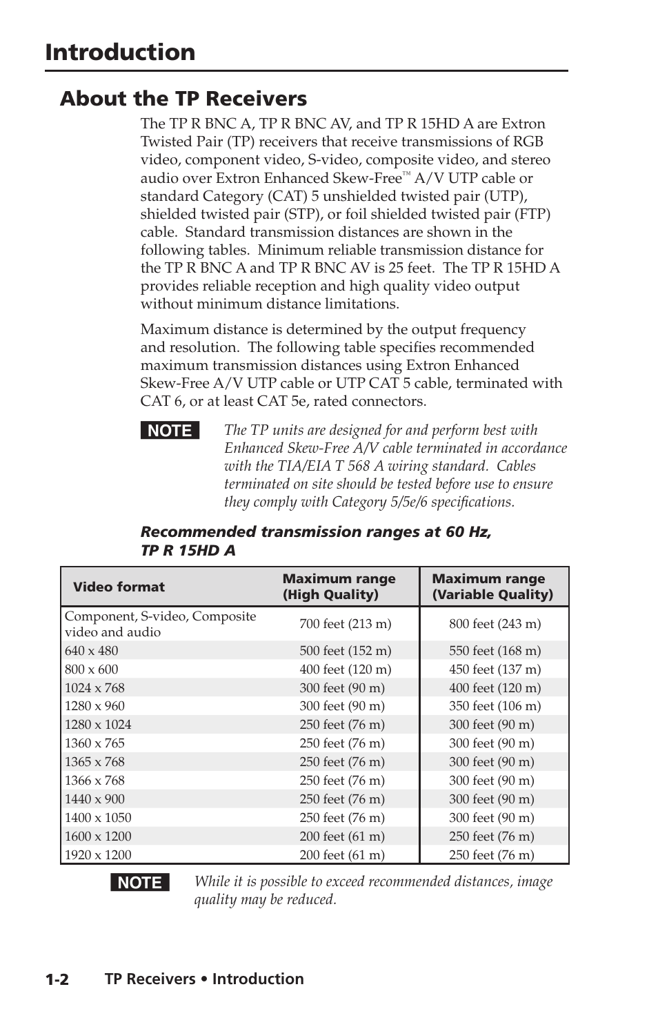 About the tp receivers, Introduction, Introduction, cont’d | Extron Electronics TP Receivers User Guide User Manual | Page 8 / 44