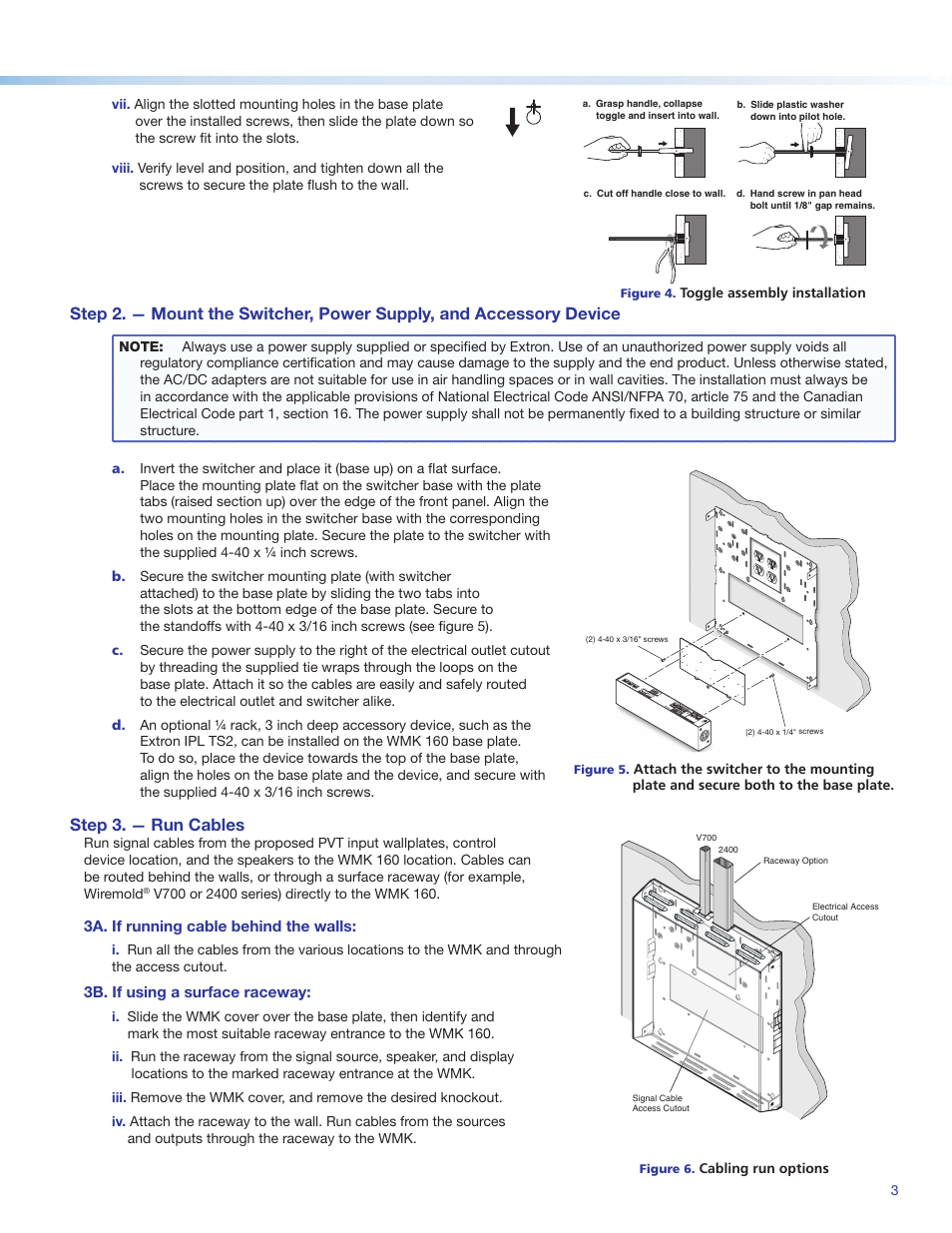 Extron Electronics WMK 160 User Manual | Page 3 / 6