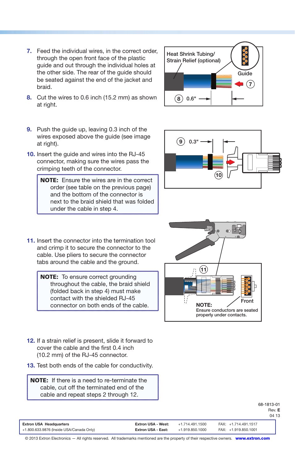 Extron Electronics XTP DTP 24 Plug Kit for XTP DTP 24 Cable User Manual | Page 2 / 2