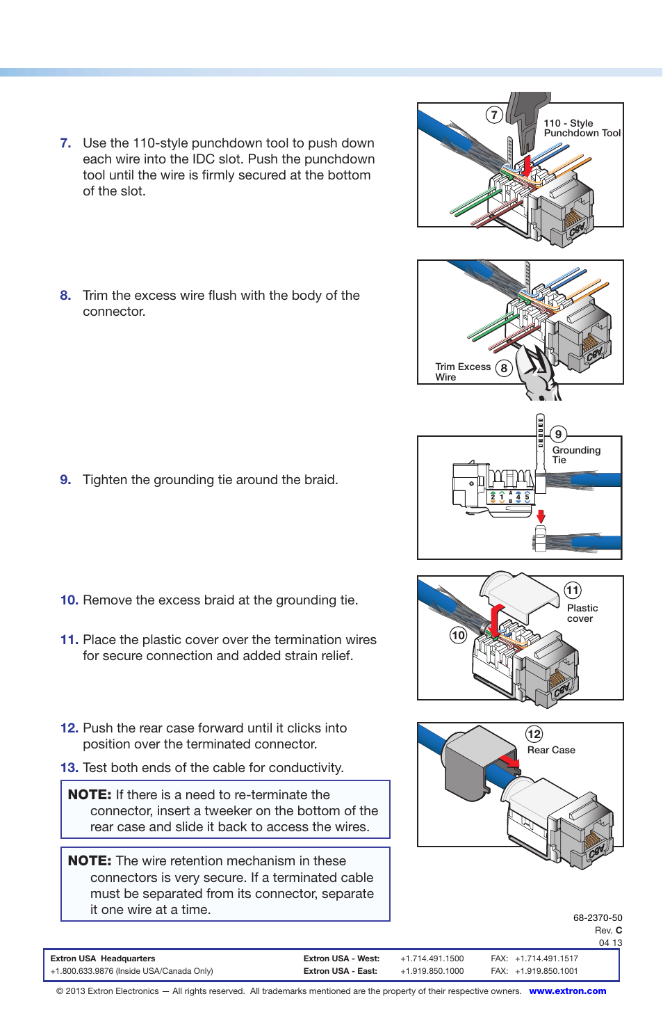 Extron Electronics XTP DTP 24 Punch Down Jack User Manual | Page 2 / 2