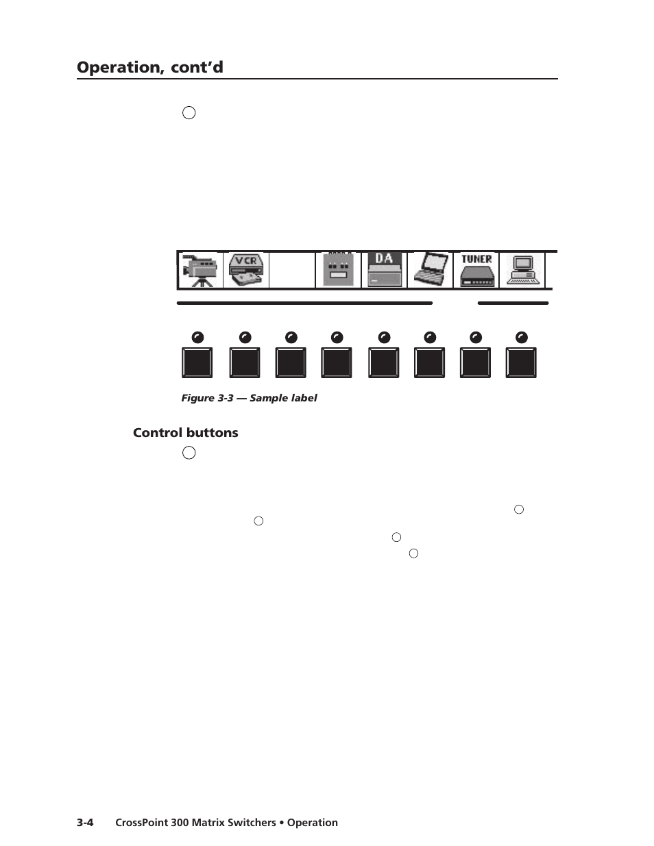 Control buttons, Operation, cont’d | Extron Electronics CrossPoint 300 Series User Manual | Page 28 / 104