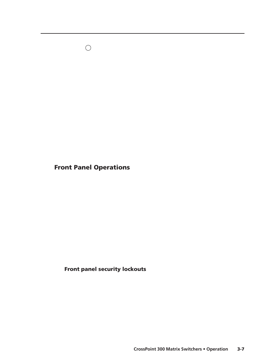 Front panel operations, Front panel security lockouts | Extron Electronics CrossPoint 300 Series User Manual | Page 31 / 104