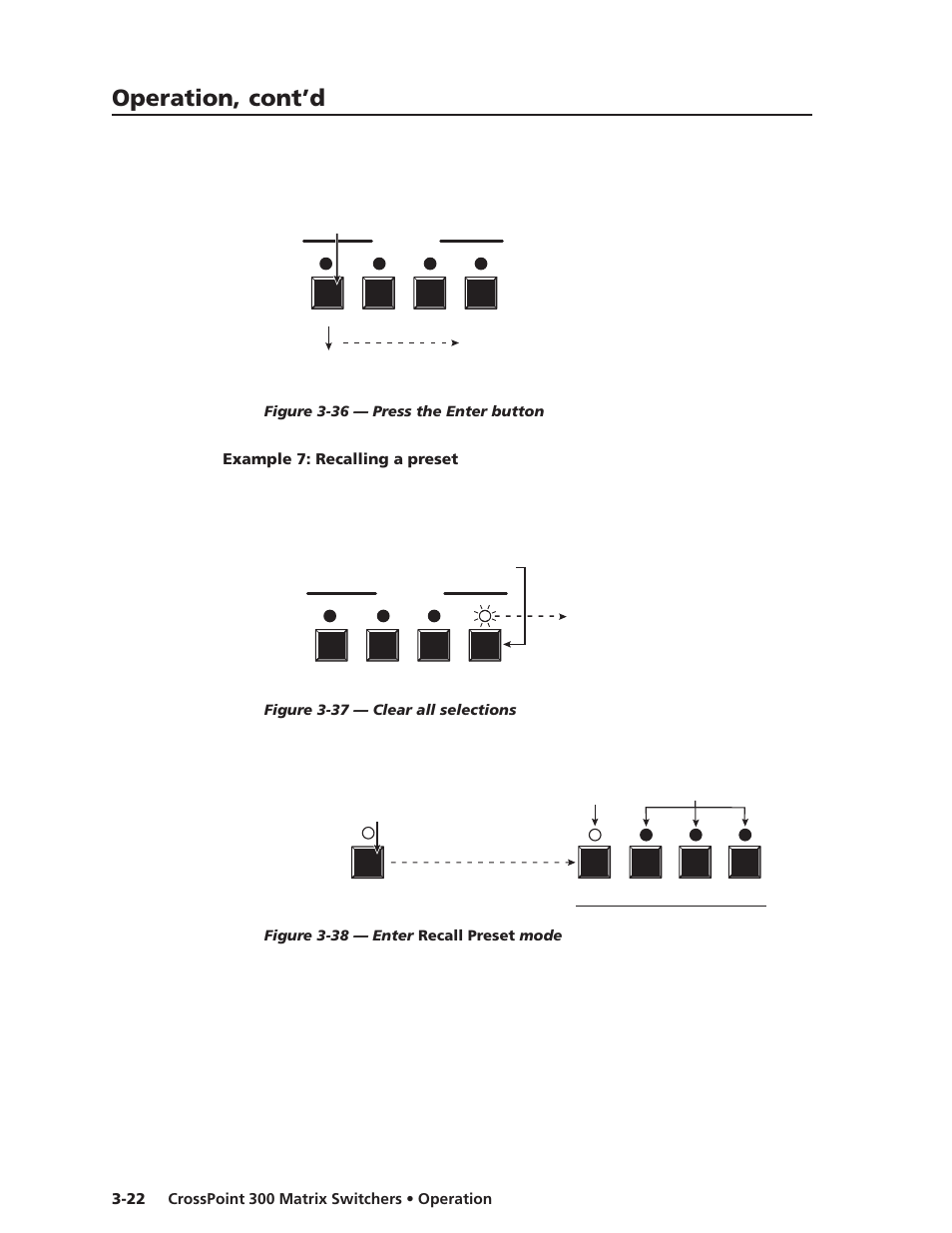Example 7: recalling a preset, Operation, cont’d | Extron Electronics CrossPoint 300 Series User Manual | Page 46 / 104