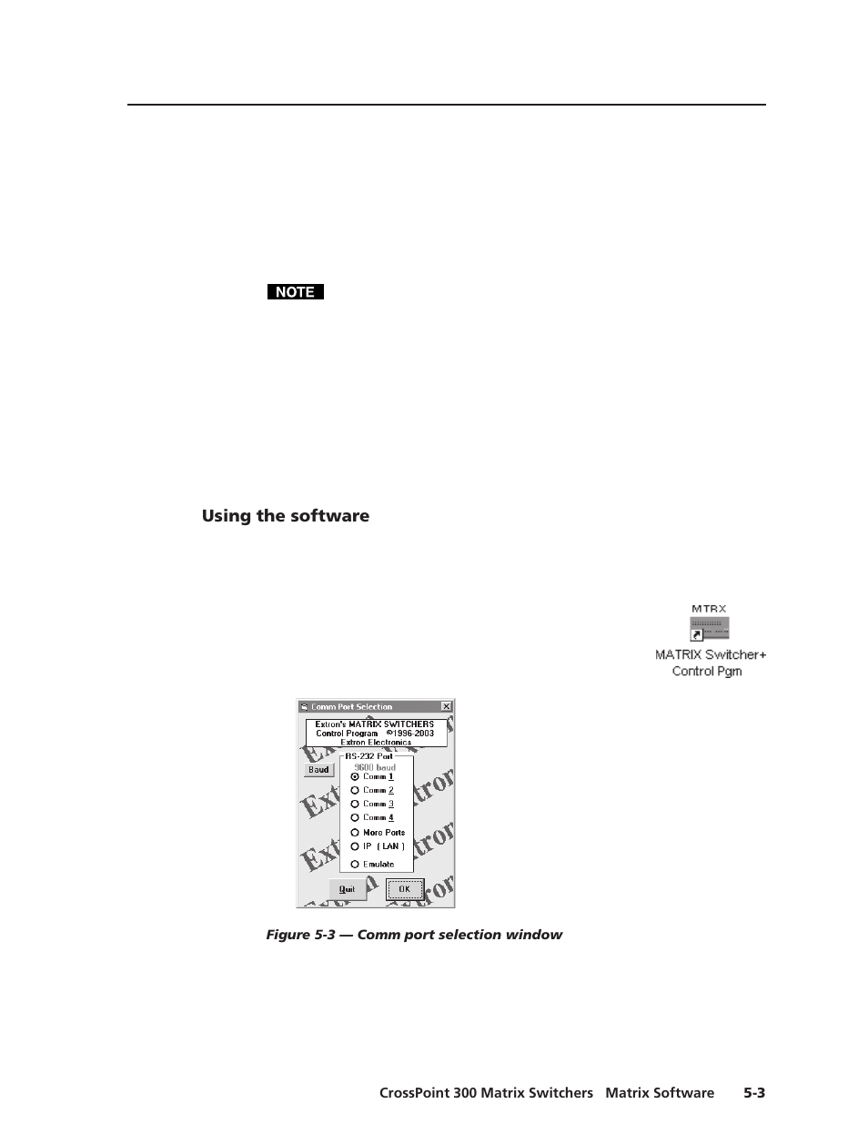 Using the software | Extron Electronics CrossPoint 300 Series User Manual | Page 85 / 104