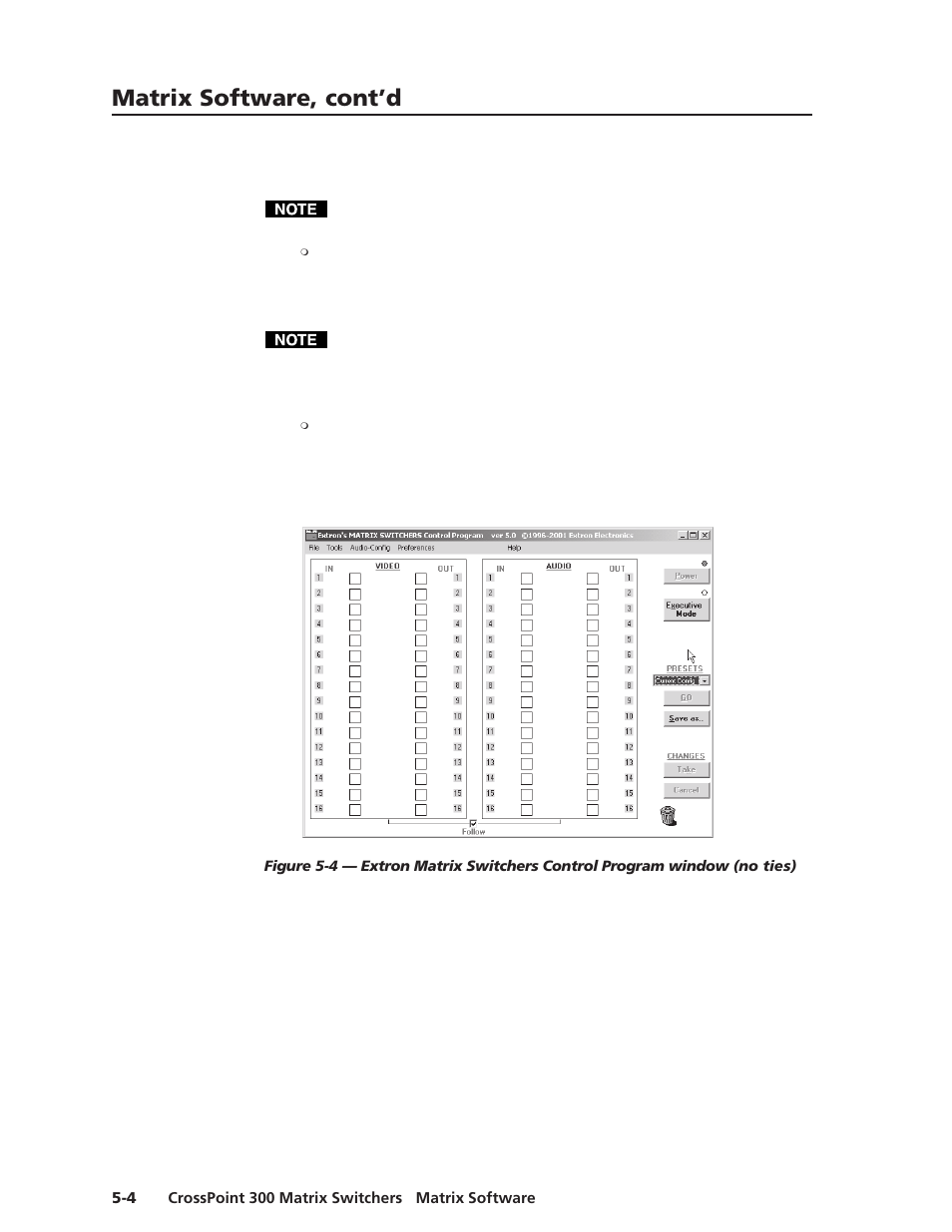 Matrix software, cont’d | Extron Electronics CrossPoint 300 Series User Manual | Page 86 / 104