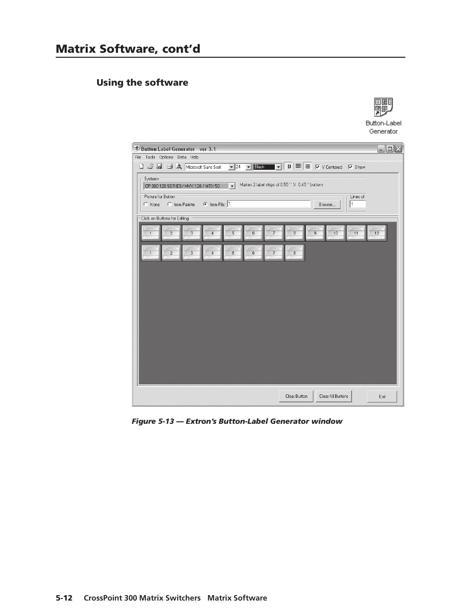 Using the software, Matrix software, cont’d | Extron Electronics CrossPoint 300 Series User Manual | Page 94 / 104
