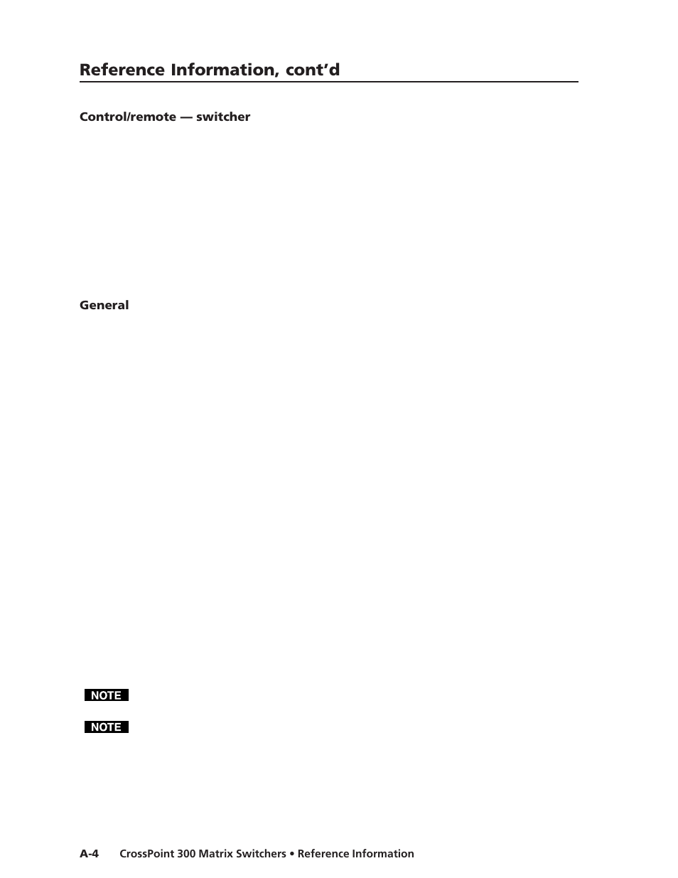 Reference information, cont’d | Extron Electronics CrossPoint 300 Series User Manual | Page 98 / 104