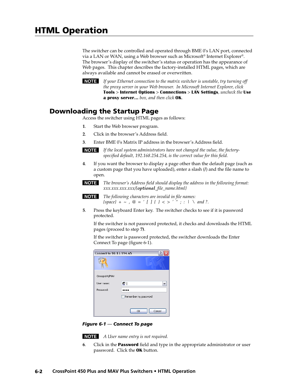 Html operation, Downloading the startup page | Extron Electronics MAV Plus series Large Scale User Guide User Manual | Page 140 / 186