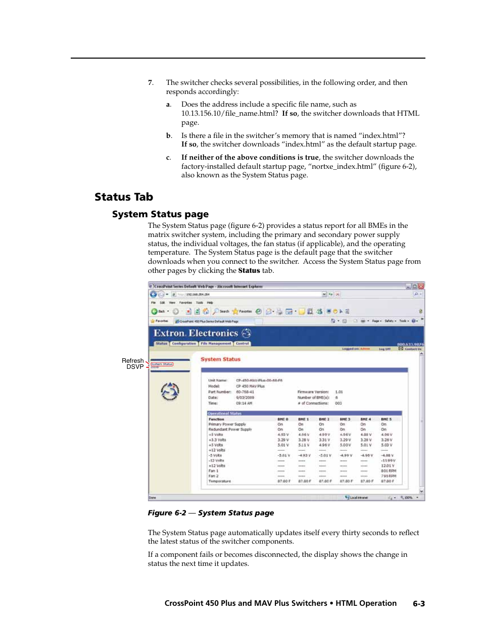 Status tab | Extron Electronics MAV Plus series Large Scale User Guide User Manual | Page 141 / 186