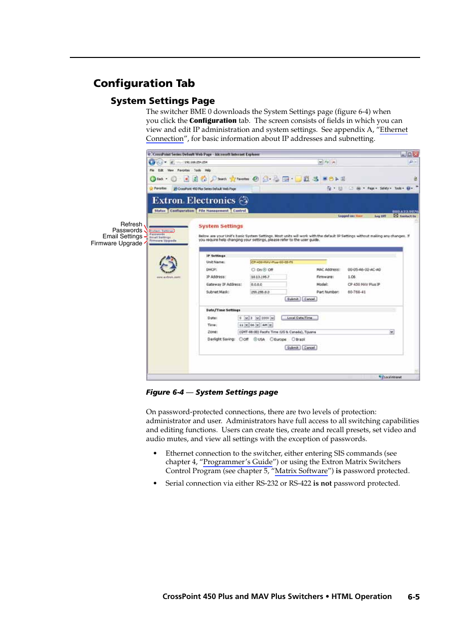 Configuration tab | Extron Electronics MAV Plus series Large Scale User Guide User Manual | Page 143 / 186