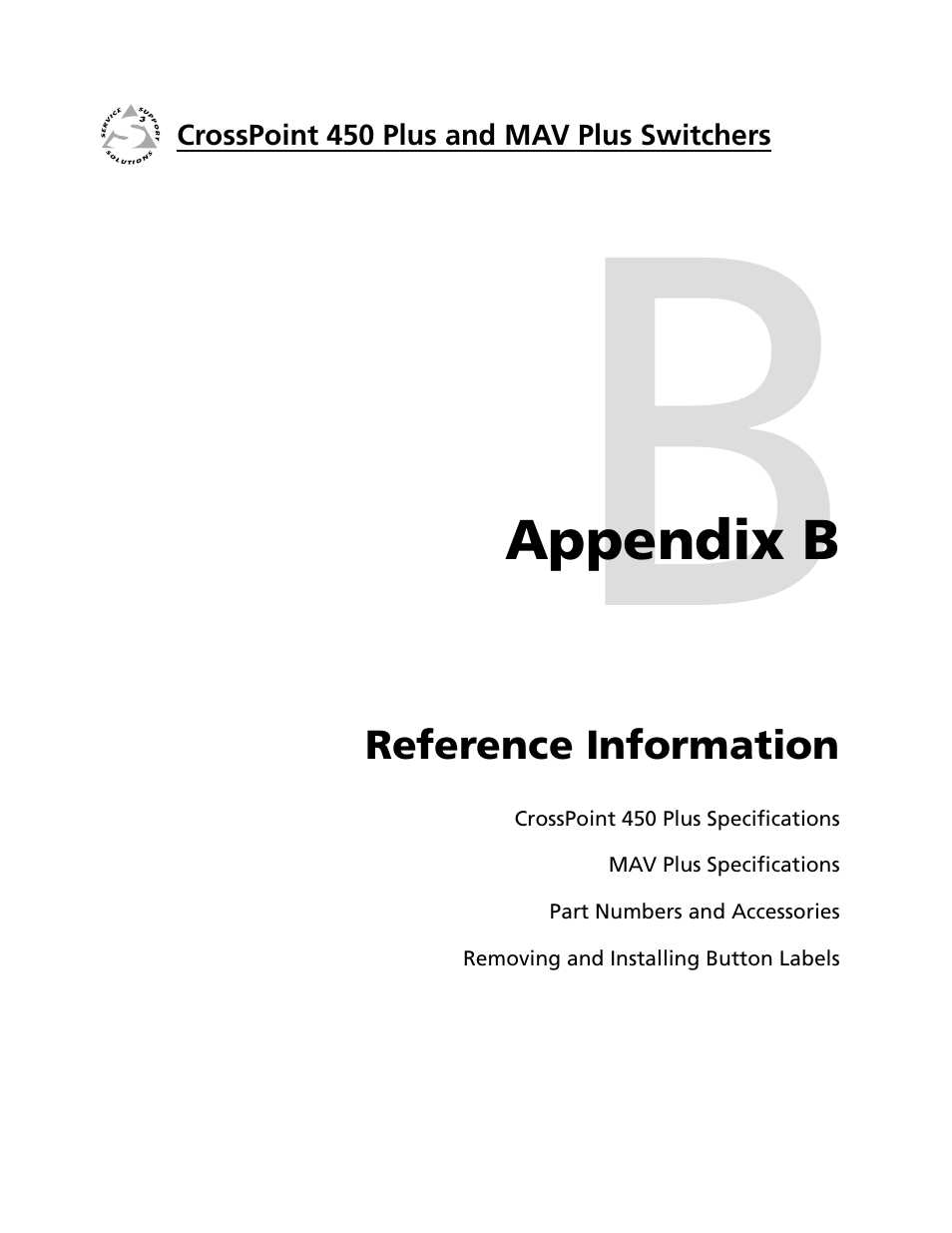 Appendix b • reference information | Extron Electronics MAV Plus series Large Scale User Guide User Manual | Page 169 / 186