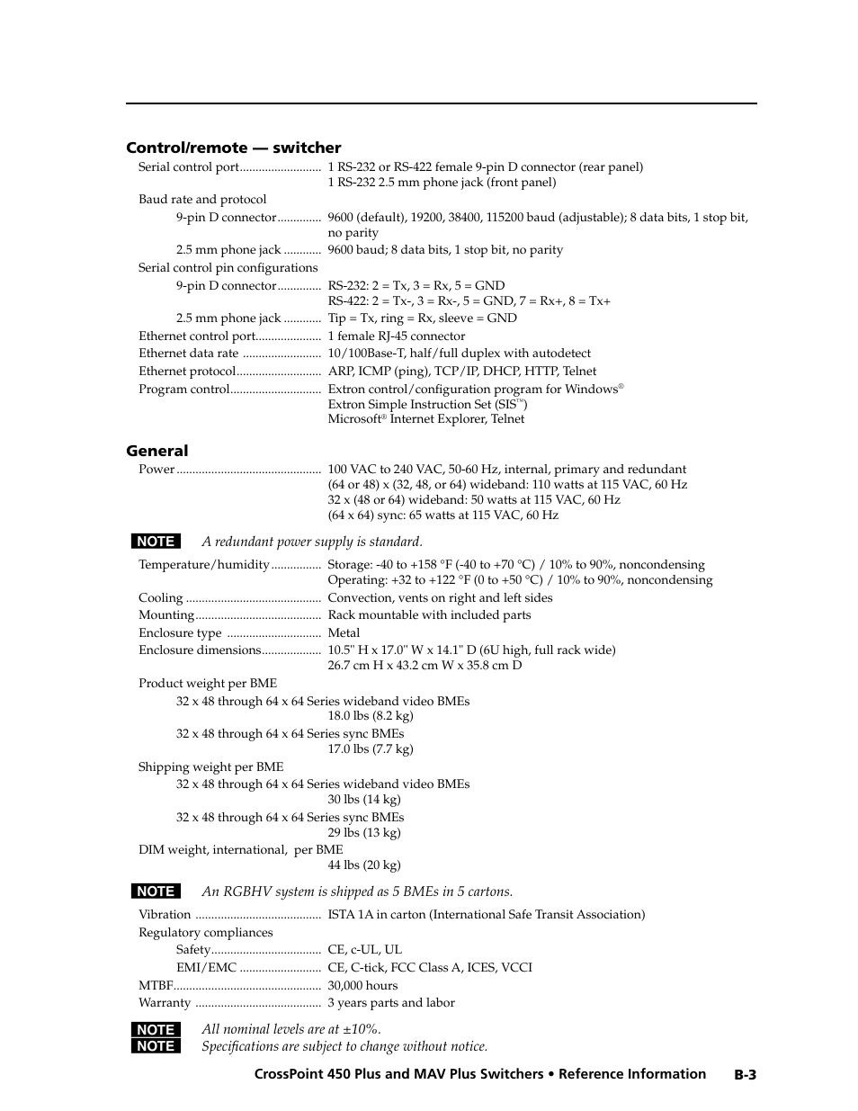 Extron Electronics MAV Plus series Large Scale User Guide User Manual | Page 171 / 186