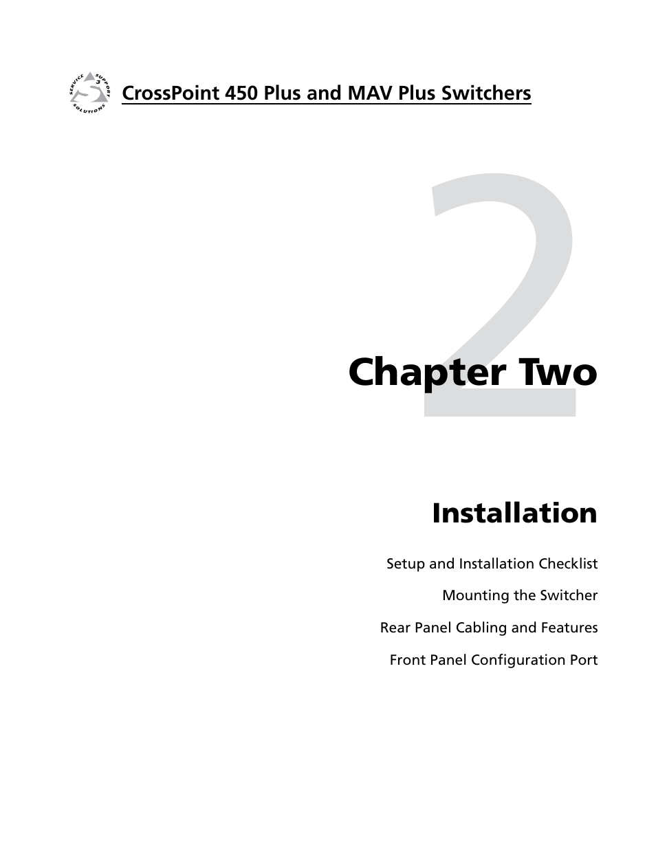 Chapter 2 • installation, Chapter two • installation | Extron Electronics MAV Plus series Large Scale User Guide User Manual | Page 19 / 186