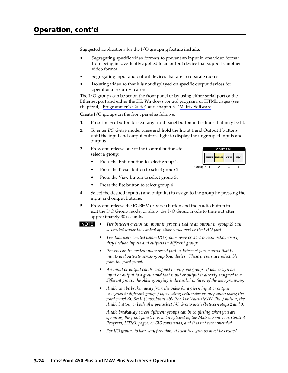 Operation, cont’d | Extron Electronics MAV Plus series Large Scale User Guide User Manual | Page 56 / 186