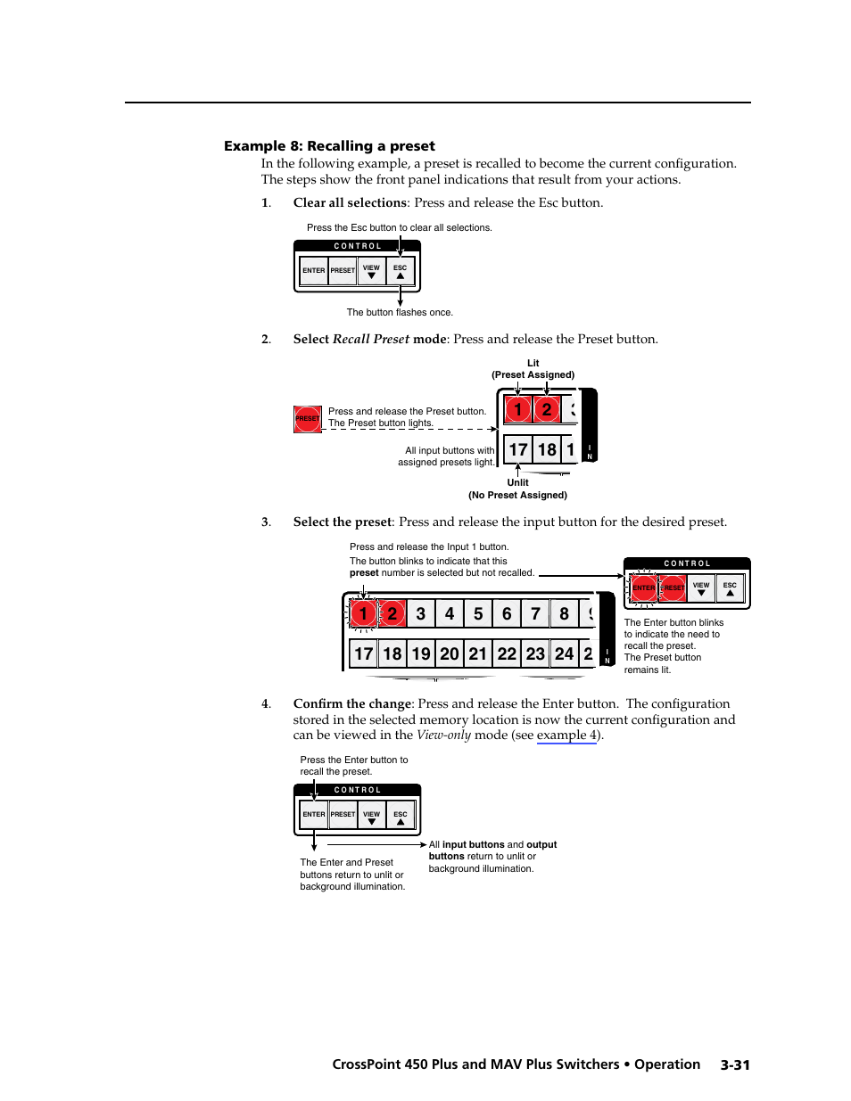 Example 8: recalling a preset, Example.8:.recalling.a.preset -31 | Extron Electronics MAV Plus series Large Scale User Guide User Manual | Page 63 / 186