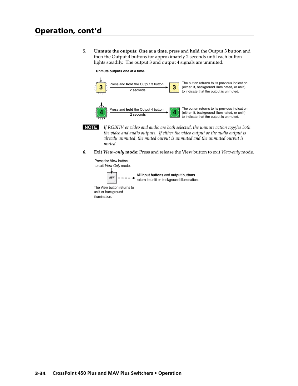 Operation, cont’d | Extron Electronics MAV Plus series Large Scale User Guide User Manual | Page 66 / 186