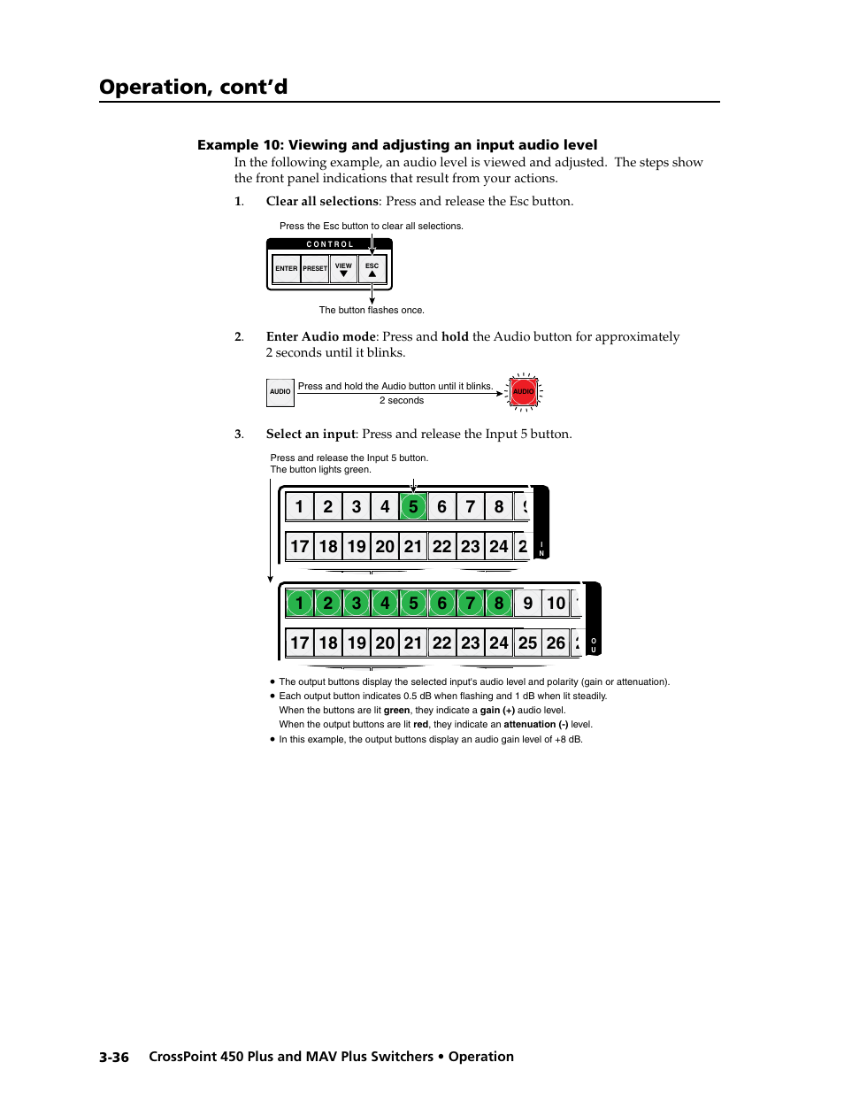 Operation, cont’d | Extron Electronics MAV Plus series Large Scale User Guide User Manual | Page 68 / 186