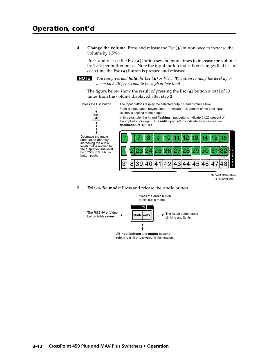 Operation, cont’d | Extron Electronics MAV Plus series Large Scale User Guide User Manual | Page 74 / 186