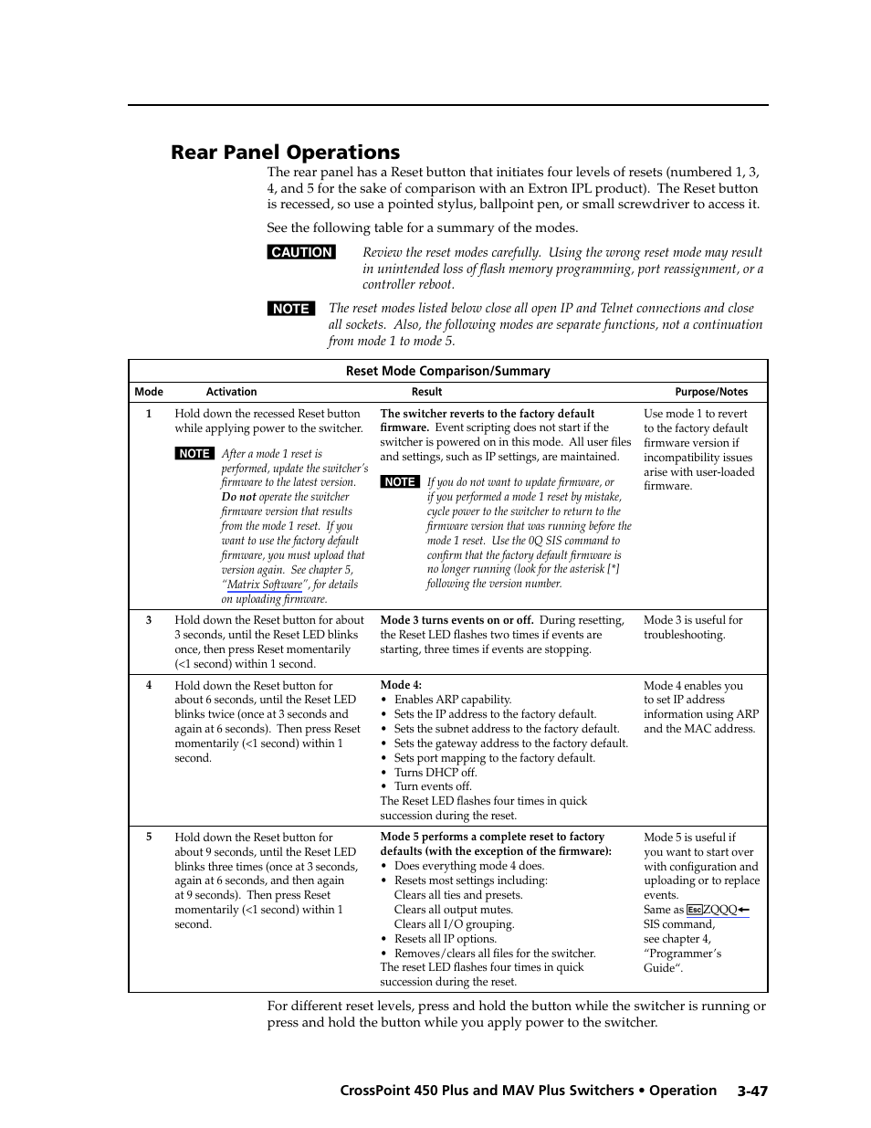 Rear panel operations | Extron Electronics MAV Plus series Large Scale User Guide User Manual | Page 79 / 186