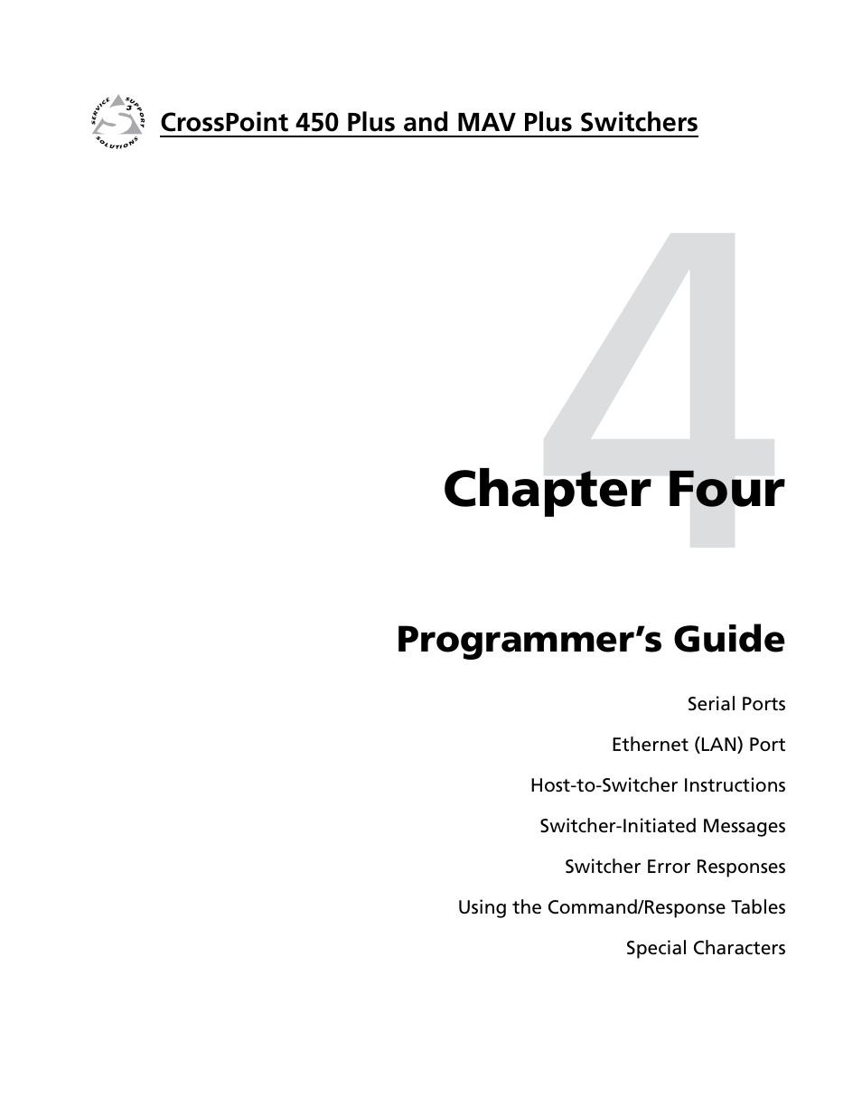 Chapter 4 • programmer’s guide, Chapter four • programmer’s guide | Extron Electronics MAV Plus series Large Scale User Guide User Manual | Page 89 / 186