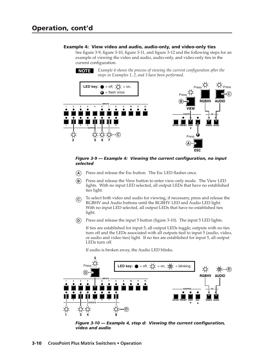 Operation, cont’d | Extron Electronics CrossPoint Plus Matrix Switchers 84, 88, 124, 128, 168, 1616 HV and HVA User Manual | Page 30 / 72