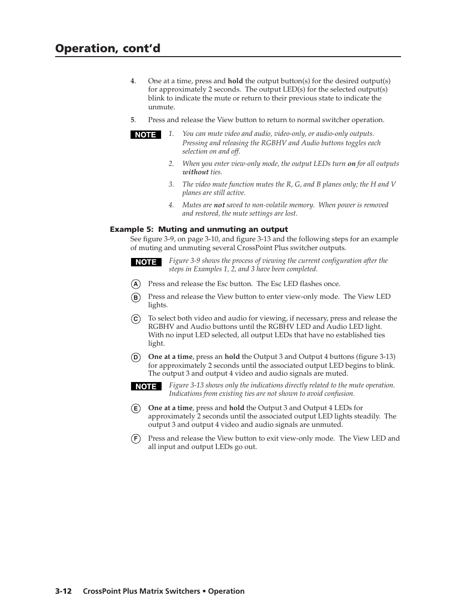 Operation, cont’d | Extron Electronics CrossPoint Plus Matrix Switchers 84, 88, 124, 128, 168, 1616 HV and HVA User Manual | Page 32 / 72