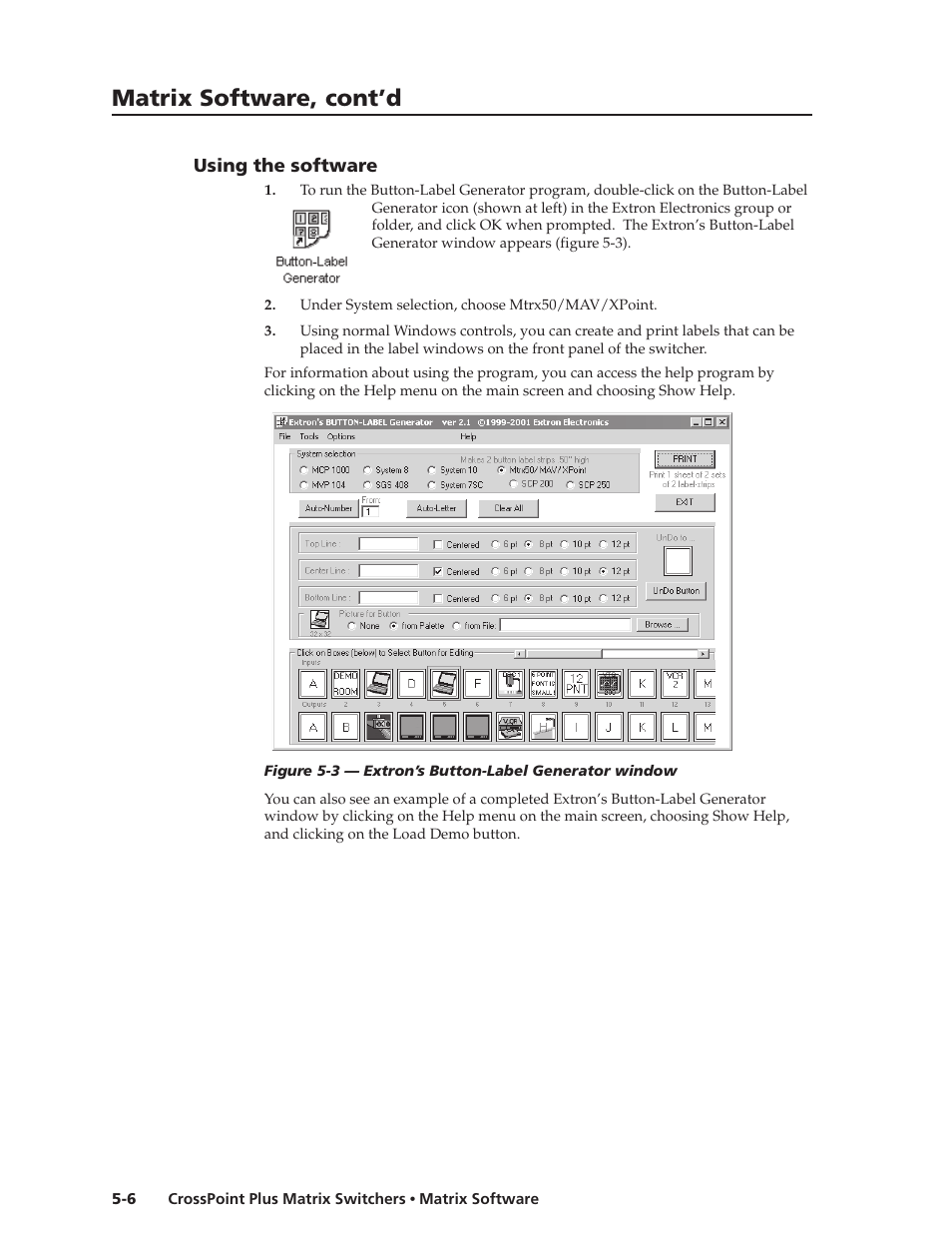 Matrix software, cont’d | Extron Electronics CrossPoint Plus Matrix Switchers 84, 88, 124, 128, 168, 1616 HV and HVA User Manual | Page 56 / 72